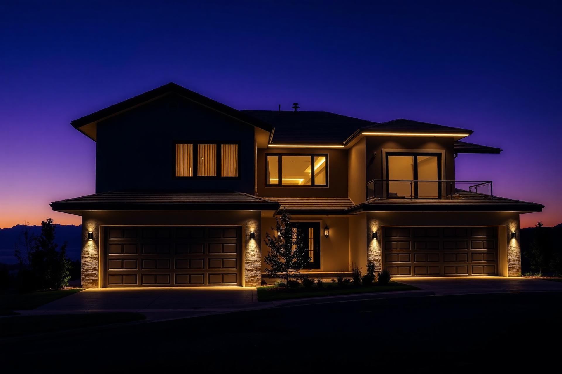 Luxury home with warm accent lighting